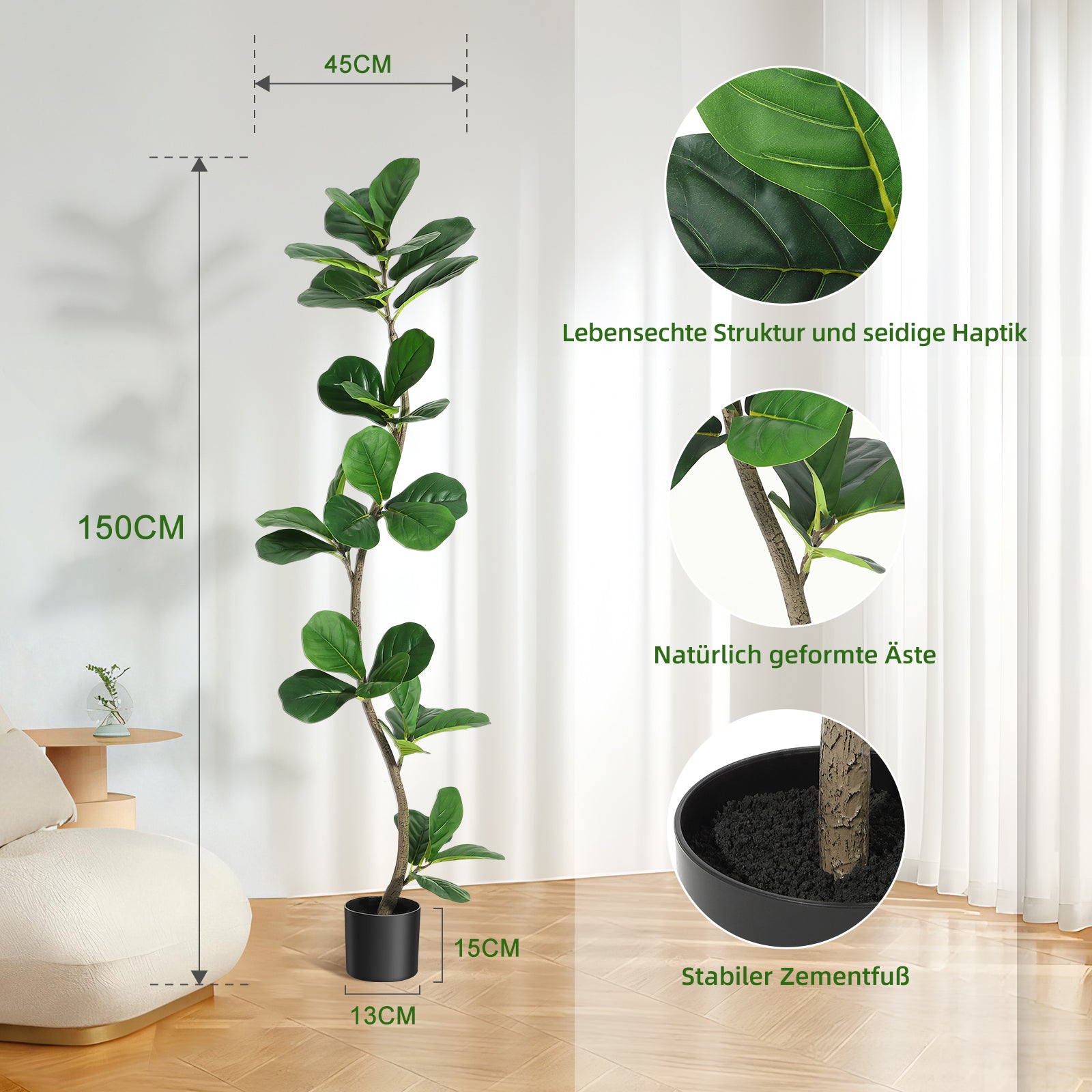 Base de cemento estable para planta artificial
